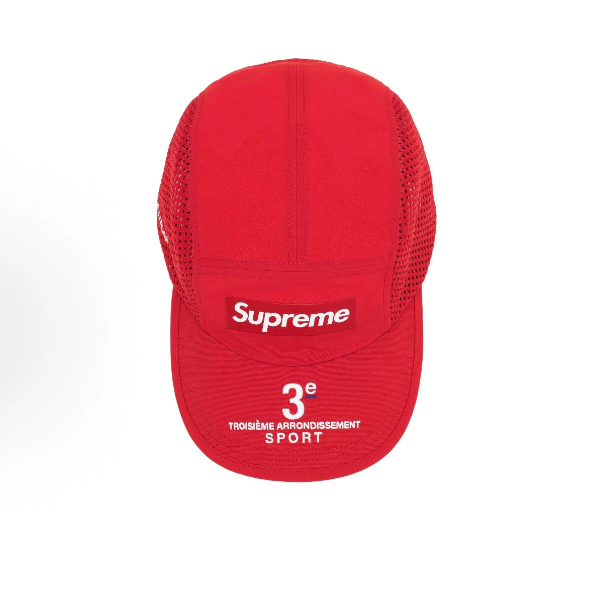 Cordura Mesh 5 Panel Sport Cap, Red 3e Troisième Arrondissement Adjustable Strap Hat
